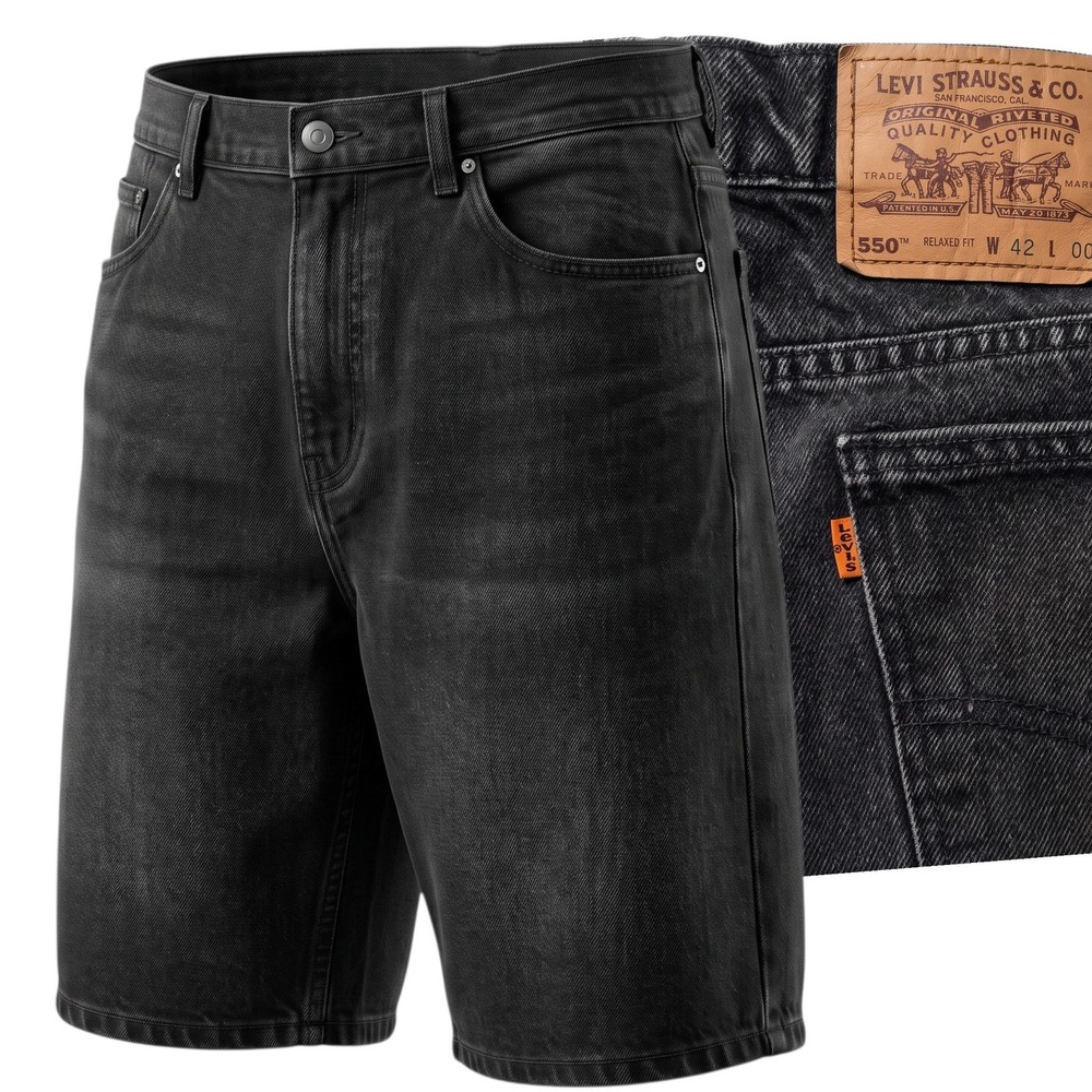 VTG Levis 550 ORANGE TAG 90s Shorts Mens 42 Black Relaxed Fit Vintage Baggy